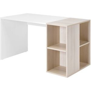 CAMIF Bureau avec 4 niches de rangements effet bois clair et blanc