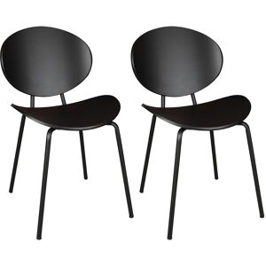 Now s Home Lot de 2 chaises en bois et pieds en metal noir