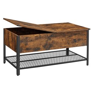 VASAGLE Table basse avec plateau rabattable effet bois noir