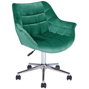 Beliani Chaise de bureau en velours vert