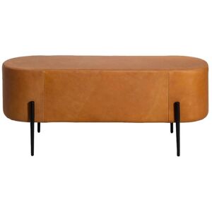 Made in Meubles Banc en cuir et croute de cuir marron 120 cm