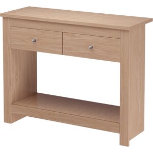 Loft24 Table console avec 2 tiroirs en MDF chene