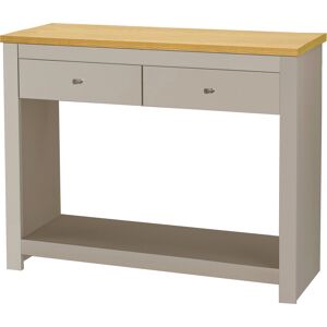 Loft24 Table console avec 2 tiroirs en MDF chene et creme