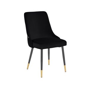 Loft24 Lot de 2 chaises de salle a manger rembourrees en velours noir