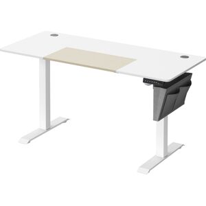 SONGMICS Bureau assis-debout 140 cm effet bois blanc