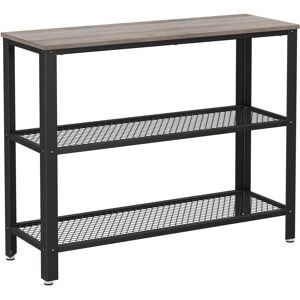 VASAGLE Table de console etageres cadre en acier grege et noir