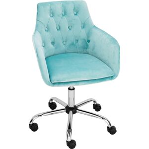 Loft24 Fauteuil de bureau en velours bleu