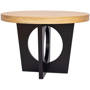 Menzzo Table ronde extensible chene clair et noir