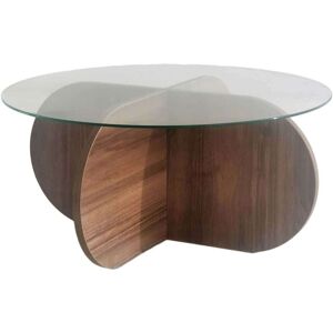 Hanah Home Table basse en verre bubble noyer