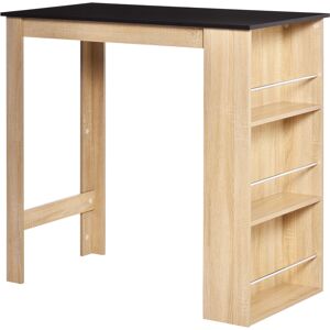 Homcom Table de bar avec rangement 3 etageres