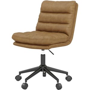 Moloo MATT-Fauteuil de bureaux en cuir synthetique patine Camel