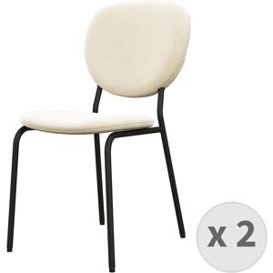 Moloo Chaise en Velours Vanille et metal noir (x2)