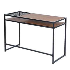 Urban Meuble Bureau compact industriel avec rangement porte revue 110x47