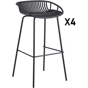 Mathi Design 4 tabourets de bar noir