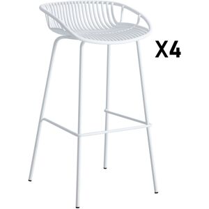 Mathi Design 4 Tabourets de bar blanc