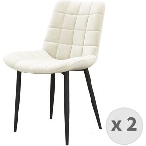 Moloo Chaise en Velours Vanille et metal noir (x2)