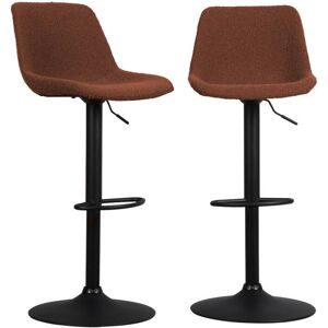 sweeek Lot de 2 tabourets de bar bouclettes terracotta