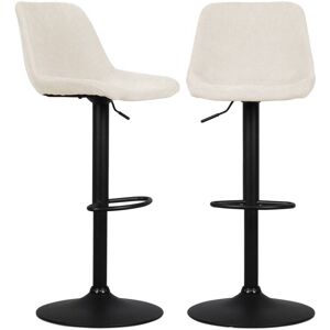 sweeek 2 tabourets de bar assise chenille blanche