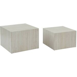 sweeek Tables basses effet marbre blanc casse (lot de 2)