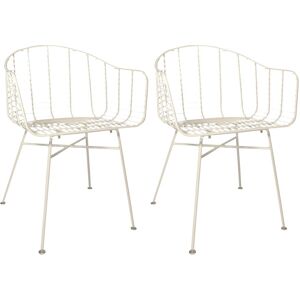 Now s Home Lot de 2 fauteuils de table en metal blanc