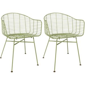 Now s Home Lot de 2 fauteuils de table en metal vert