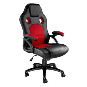 Tectake Chaise de bureau Forme ergonomique noir/rouge