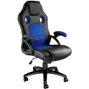 Tectake Chaise de bureau Forme ergonomique noir/bleu