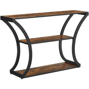 VASAGLE Table console d'entree 3 niveaux effet bois marron rustique