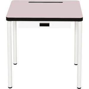 Les Gambettes Bureau enfant avec tiroir de rangement en stratifie rose poudre