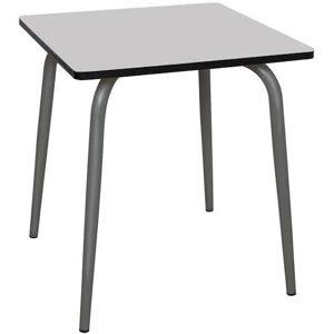 Les Gambettes Table en stratifie grise perle avec pieds gris 2 places