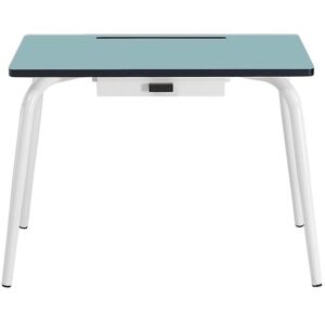 Les Gambettes Bureau enfant avec tiroir de rangement en stratifie bleu jade