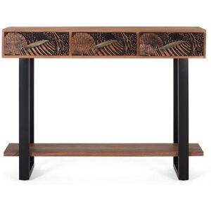 GINER Y COLOMER Console bois d'acacia teint naturelle et metal