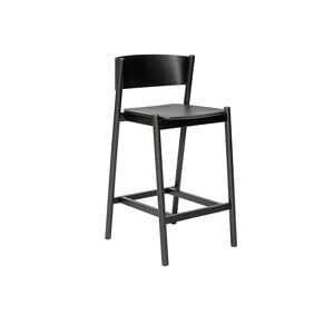 Hübsch Tabouret de bar en placage de chene et bois de chene noir