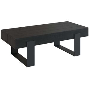 Rendez-Vous Deco Table basse noire en bois de teck recycle et pieds en metal