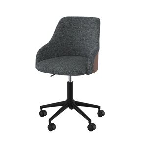 Rendez-Vous Deco Chaise de bureau pivotante et reglable en tissu gris