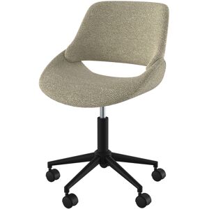 Rendez-Vous Deco Chaise de bureau pivotante et reglable en tissu boucle beige