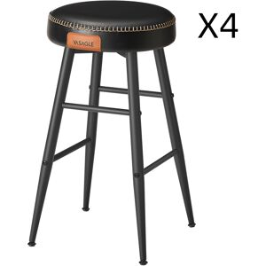 VASAGLE Tabouret de Bar Lot de 4 49,5 cm x 49,5 cm x 63 cm Noir Pur