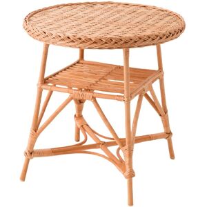 Kok Maison Table ronde en osier brun plateau tresse