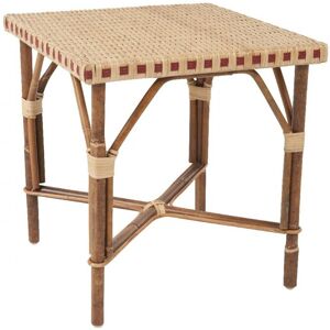 Kok Maison Table basse en rotin beige et lisere rouge