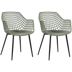 Now s Home Lot de 2 fauteuils de table en polypropylene kaki