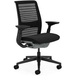 Steelcase Chaise de bureau ergonomique en tissu noir 73 x 58 x 98