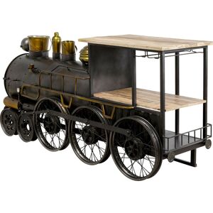 Kare Design Bar locomotive en acier et manguier massif