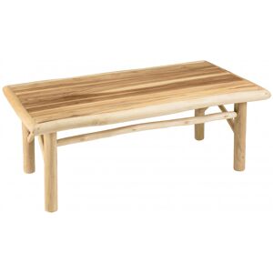 MACABANE Table basse rectangulaire en branches de teck naturel