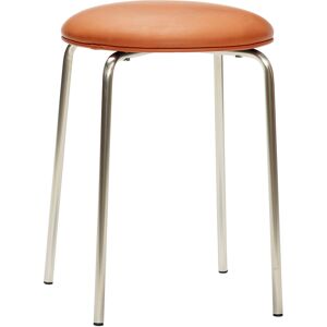 Hübsch Tabouret en fer et faux cuir marron et nickel