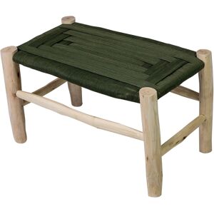 HYDILE Grand banc kaki en bois et corde synthetique 40x85x40