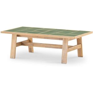 Defora Home Table basse de jardin en bois et ceramique verte 125x65