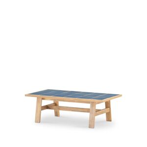 Defora Home Table basse de jardin en bois et ceramique bleue 125x65