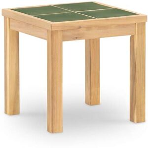 Defora Home Table basse de jardin en bois et ceramique verte 45x45