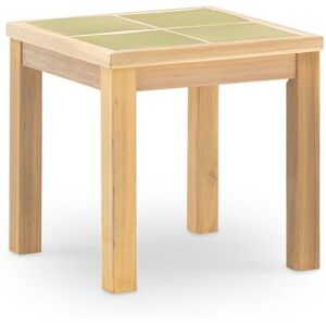 Defora Home Table basse de jardin en bois et ceramique vert clair 45x45