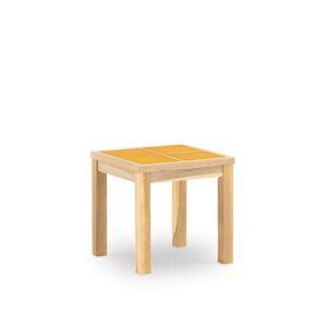 Defora Home Table basse de jardin en bois et ceramique moutarde 45x45